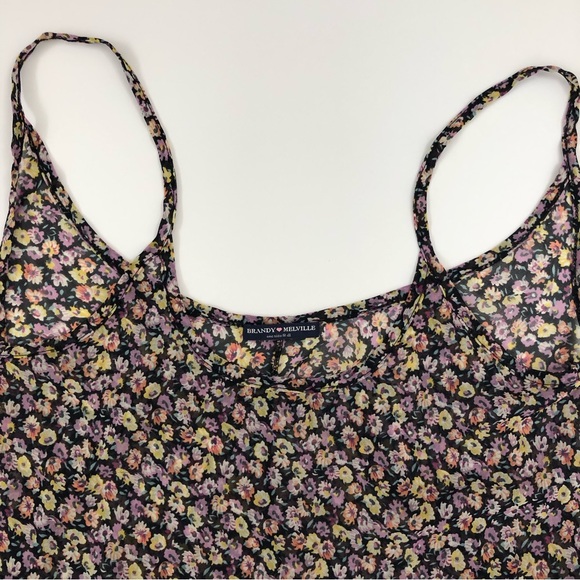 Brandy Melville Floral Flowy Tank Top One Size - Picture 5 of 11